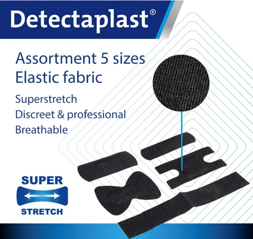 Vista 4 de Detectaplast Black Bandages Superstretch - Resistentes - Flexibles y discretos - Grado profesional para mecánicos - Construcción y trabajo de cocina