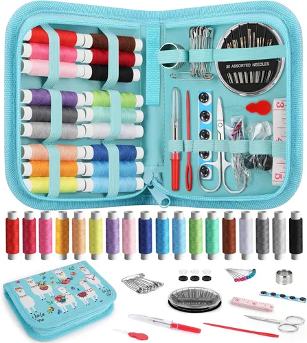 Vista 17 de Coquimbo - Kit de costura para adultos, niños, principiantes, viajeros, suministros de costura portátiles, contiene cinta métrica suave, tijeras
