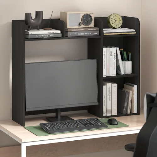 Vista 16 de Furinno Simplistic - Escritorio rústico para computadora de 31 pulgadas, escritorio de oficina pequeño, escritorio rectangular de oficina en casa