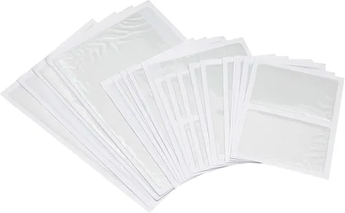 Vista 9 de Juvale Bolsas adhesivas para planificador de bolsillo, color blanco, paquete de 30, 4 tamaños (3.7 x 2.3 a 8.8 x 5.5 pulgadas), bolsillos adhesivos