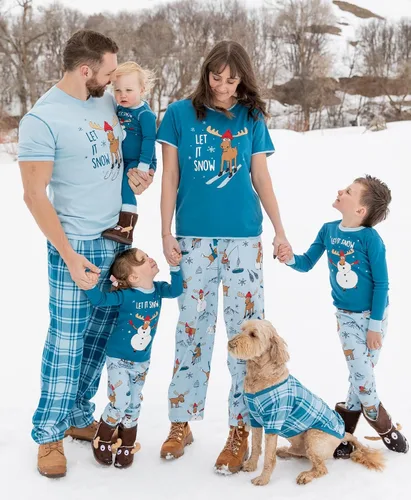 Vista 3 de Lazy One Pijamas navideñas a juego para la familia, conjuntos de pijama de vacaciones para adultos, adolescentes, niños y perros