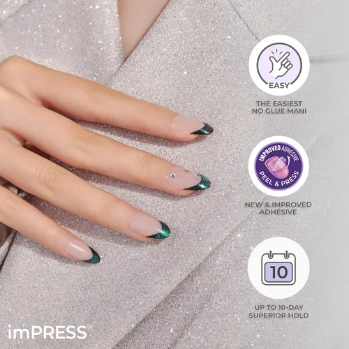 Vista 5 de KISS imPRESS Manicura de Presión Colección Premium Uñas Postizas - Sweet Life, Purple Jelly Squiggle, Cortas y Cuadradas, Fáciles de Aplicar, Súper