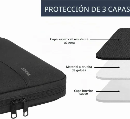 Vista 2 de Ytonet Funda profesional para transportar laptop de 13 a 13.3 pulgadas, delgada, con asas, resistente al agua, compatible con laptops MacBook Air