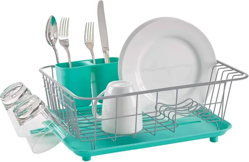 Vista 2 de Farberware Classic Full Dishrack, 3 piezas, Aqua
