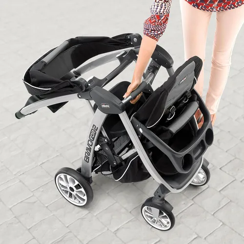 Vista 4 de Chicco BravoFor2 Silla de paseo doble de pie o sentado - Hierro Negro/Gris