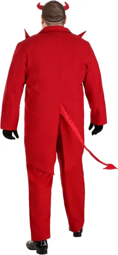 Vista 3 de Traje rojo de talla grande disfraz de diablo 2X 3X