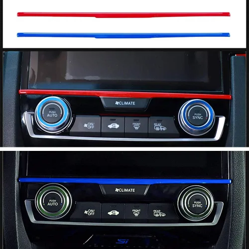 Vista 6 de Para Honda 10th Civic 2016 ~ 2021, juego completo de paneles de instrumentos para interiores de automóvil, panel de instrumentos decorativo, consola
