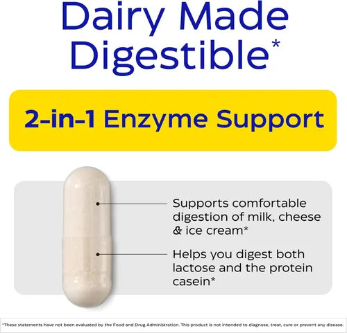 Vista 2 de Enzymedica DairyAssist Enzimas digestivas para hombres y mujeres – Suplemento de apoyo para la intolerancia a la lactosa con enzima lactasa