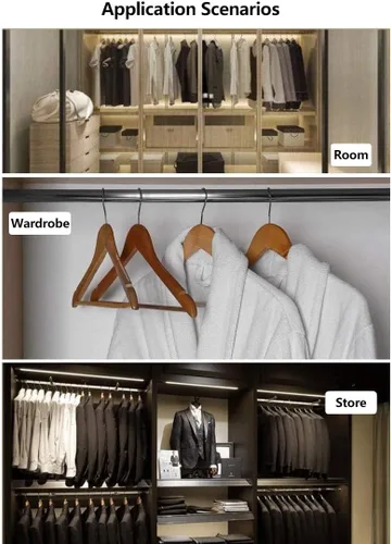 Vista 4 de Paquete de 12 perchas de madera de hombro ancho, perchas para trajes con barra antideslizante para pantalones, acabado liso, gancho giratorio