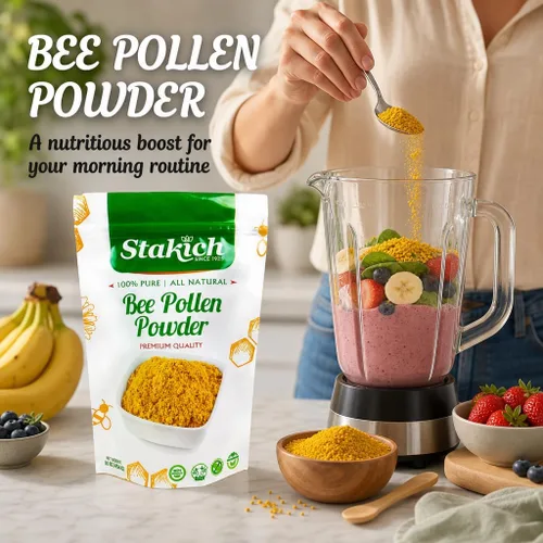 Vista 6 de Stakich Bee Pollen Powder - Natural Energy Support Supplement - 1 lb