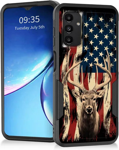 Vista 11 de Funda para Galaxy A14 5G, resistente de doble capa híbrida de policarbonato duro, goma suave, a prueba de golpes, funda protectora resistente