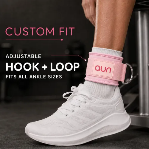 Vista 4 de Ankle Strap for Cable Machine - Padded Neoprene Cuff with Stainless Steel D-Ring for Comfort & Support During Glute Kickbacks, Leg Extensions, Hip