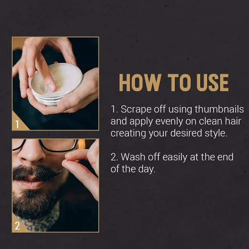 Vista 5 de Woody's Cera para bigote – Cera de peinado de barba fuerte para hombres, domina el vello facial rebelde, acabado neutro, no grasa, control de larga