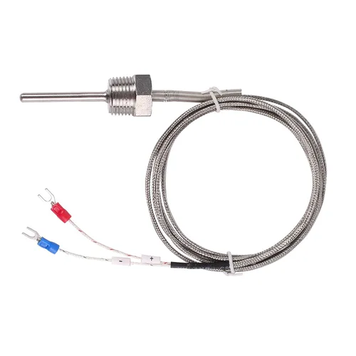 Vista 2 de Termopar tipo K impermeable - Sonda de sensor de temperatura a tierra Jaybva para controlador de temperatura PID de dos alambres de acero inoxidable