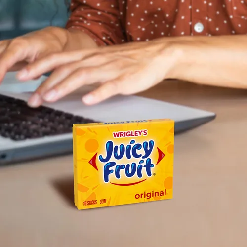 Vista 6 de Juicy Fruit Gum Goma de mascar original de burbujas, 15 piezas (paquete de 10)