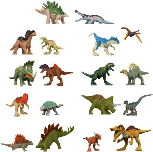 Vista 2 de Jurassic World Minis Dinosaurs GWP38-956D Lanzamiento Paquete Completo de 11 Dino Surprise Packs