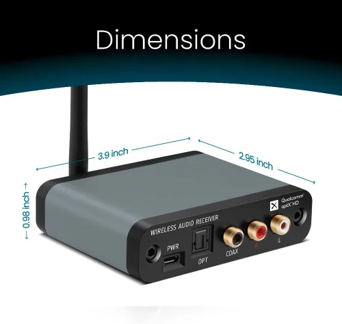 Vista 8 de BLT-HD LDAC/aptX Receptor Bluetooth 5.4 sin pérdida, de largo alcance, RCA
