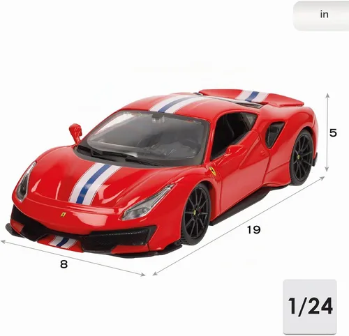 Vista 2 de Bburago 1:24 R&P Ferrari 488 Pista - Rojo