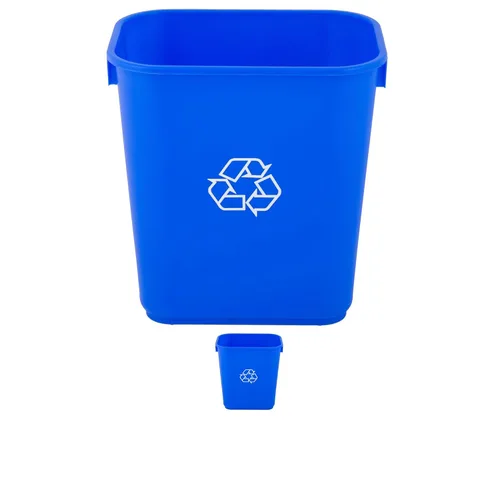 Vista 21 de Cubo de basura rectangular beige de 10 galones para restaurante, papelera comercial, papelera de plástico para oficina, cubo de basura para baño