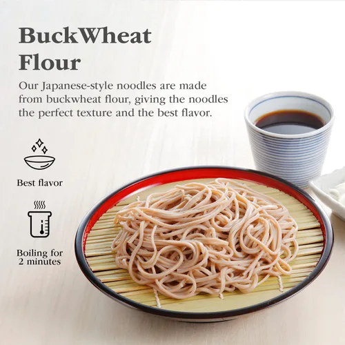 Vista 4 de Shirakiku Style Zaru Soba - Fideos instantáneos de trigo sarraceno seco japonés con sabor a ñame, contiene harina de trigo, fideos asiáticos fáciles