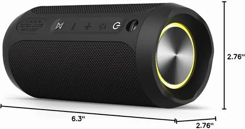 Vista 7 de EDUPLINK - Bocina portátil inalámbrica con Bluetooth impermeable IPX7 con bocinas de mayor sonido, 20 W con interruptor y conexión Bluetooth, modo