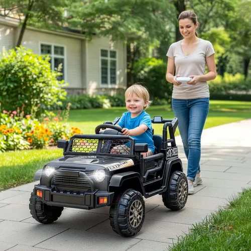 Vista 8 de Winado Coche eléctrico de 12 V para niños, paseo en camión, negro