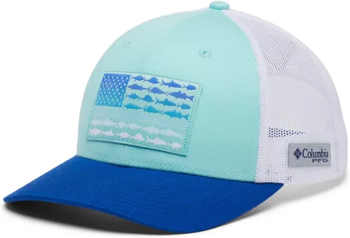Vista 31 de Columbia Gorra de bola de malla Bandera antigua de malva/blanco/pescado