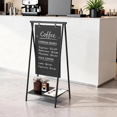 Vista 4 de SELEAD Metal A-Frame Chalkboard No Assembly Required, 21"x44” Sandwich Sign