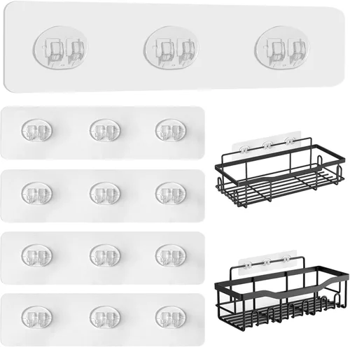 Vista 8 de Reemplazo Adhesivo Mejorado para Estantería de Ducha, Ganchos Adhesivos Fuertes para Organizador de Ducha, Adhesivo Impermeable para Estante