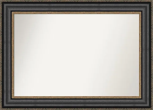 Vista 637 de Amanti Art Espejo personalizado, espejo de baño negro puente, espejo de pared o espejo de tocador de baño sobre el fregadero (26 x 26 pulgadas)