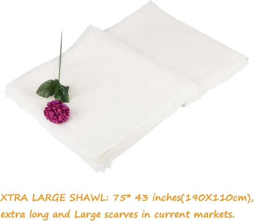 Vista 3 de Iristide Bufandas de verano para mujer, grandes, largas, ligeras, de lino, gasa, para playa, 75 x 43 pulgadas