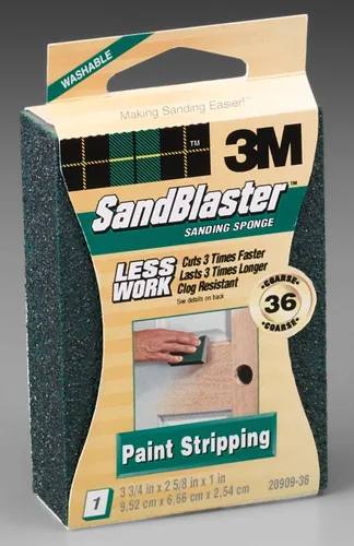 Vista 15 de 3M SandBlaster Esponja de lijado, dorado, 3.75 pulgadas x 2.5 pulgadas x 1 in., grano 180 Oro
