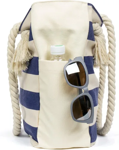 Vista 6 de Malirona Bolso grande de viaje a la playa con asa de cuerda de algodón, XL, Casual