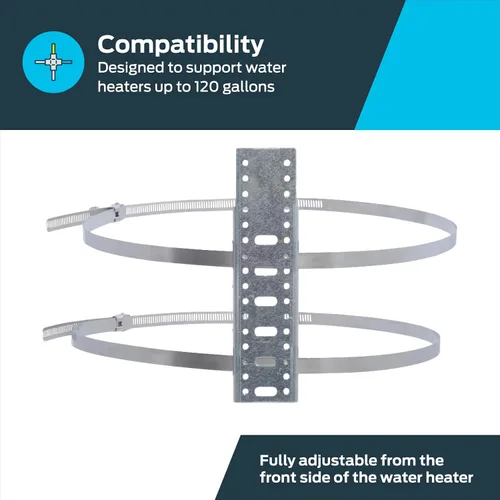 Vista 5 de HoldRite QuickStrap para calentador de agua de 120 galones, acero galvanizado, QS-120