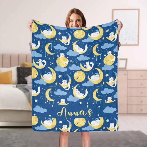 Vista 12 de YESCUSTOM Manta personalizada de lana de alpaca para niños y niños, mantas personalizadas con nombre, manta de bebé, regalo para nueva madre