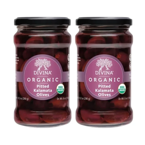 Vista 3 de DIVINA, Aceitunas Kalamata Descarozadas Orgánicas, 10.2 oz