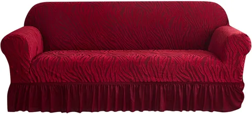 Vista 13 de MBROS Funda de sofá con falda, funda de sofá de alta elasticidad, protector de muebles para sala de estar, tela elástica de elastano, funda de sofá