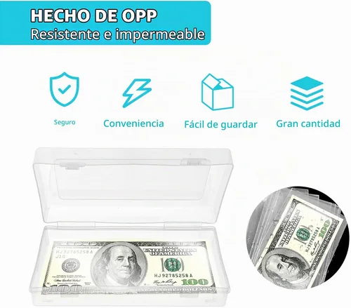 Vista 3 de Funda de papel transparente para billetes (300 unidades)