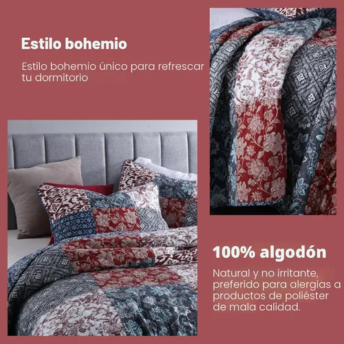Vista 4 de Secgo Juego de edredón twin para cama - Edredones 100% algodón tamaño twin, colchas negras con 2 fundas de almohada, ropa de cama ligera reversible