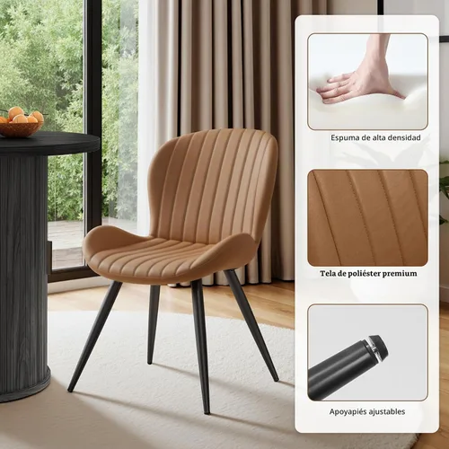 Vista 5 de Miereirl Juego de mesa y sillas de comedor moderno redondo, con una mesa de comedor de madera equipada con compartimentos de almacenamiento