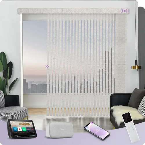 Vista 15 de Graywind Persianas verticales motorizadas compatibles con Alexa Google Privacidad reversibles opacas persianas verticales inteligentes control