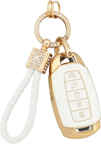 Vista 22 de PIFOOG Funda para llavero Mitsubishi, accesorios Outlander Lancer Mirage, carcasa protectora para llaves de coche, cubierta completa, llavero