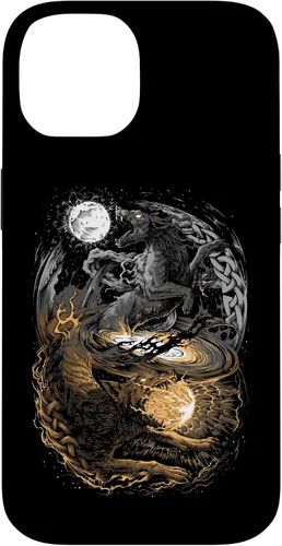 Vista 4 de Funda para iPhone 16 Lobo Viking Wolf Norse Mythology Pagan Ragnarok Wolves