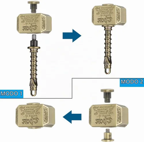 Vista 2 de Gamtec - Spinner de cadena con martillo de metal, cubo de ansiedad, juguete de enfoque, juguetes de cobre para aliviar el estrés, giro de la yema