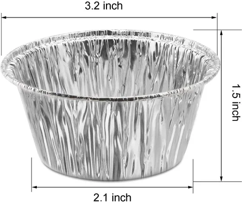 Vista 3 de Ramequines de papel de aluminio [paquete de 150] 4 onzas de aluminio desechables Ramekins tazas para hornear tazas de aluminio de aluminio para asar