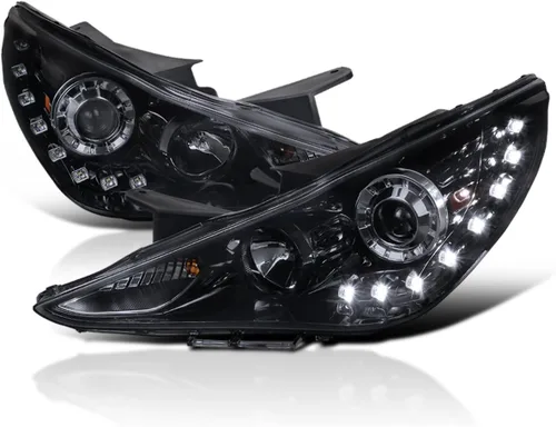 Vista 10 de SPEC-D TUNING Faros delanteros LED cromados SMD compatibles con Hyundai Sonata 2011-2014, conjunto de faros delanteros izquierdo y derecho