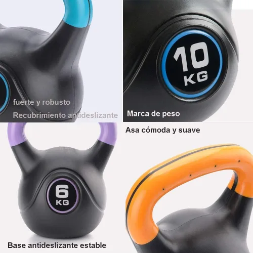 Vista 5 de AGYH Kettlebells Kettlebell Negro, Entrenamiento De Fuerza, Entrenamiento Central, Equipo De Entrenamiento Cruzado, Base Antideslizante, 6 Opciones