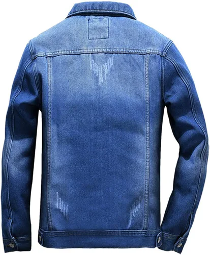 Vista 2 de DBM Slim Plus - Chaqueta de mezclilla de algodón con múltiples bolsillos para hombre