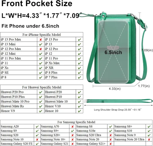 Vista 2 de OIDERY Bolsos cruzados pequeños para teléfono celular, monedero para mujer con ranuras para tarjetas de crédito