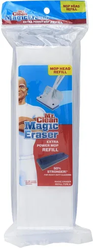 Vista 5 de Mr. Clean Magic Eraser Extra Power - Cabezal de recambio para mopa de piso, color blanco y azul